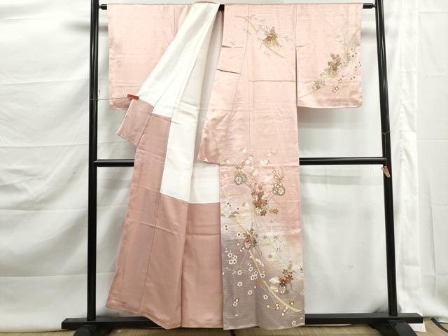 平和屋着物■訪問着 花車文 暈し染め 金彩 正絹 逸品 DABK3042qa