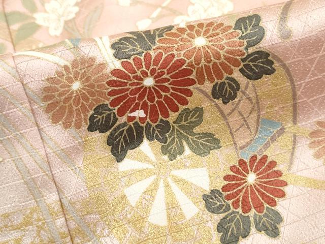 平和屋着物■訪問着 花車文 暈し染め 金彩 正絹 逸品 DABK3042qa