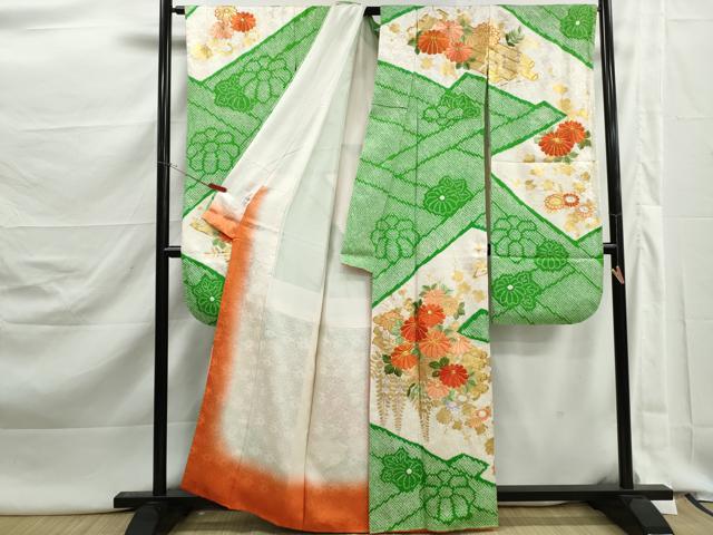 平和屋着物■豪華振袖 駒刺繍 絞り 花筏文 金彩 やまと誂製 正絹 逸品 DABK3043qa