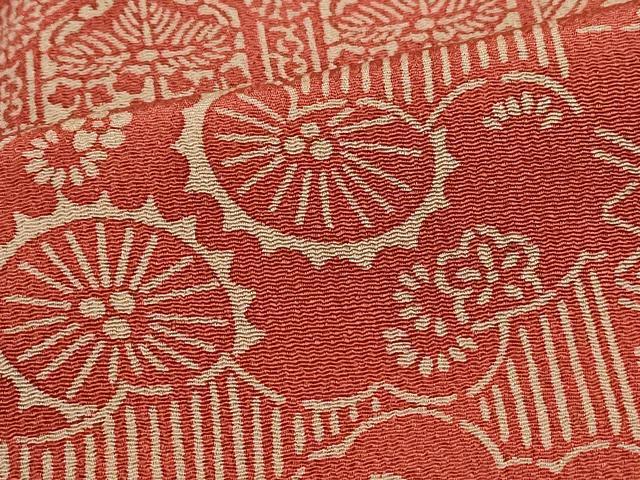 平和屋着物■上質な小紋 型染め 亀甲花文 鬼しぼ縮緬 正絹 逸品 DABK3068qa