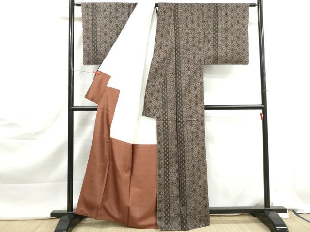 平和屋着物■本場大島紬 7マルキ 麻の葉間道 正絹 逸品 未使用 DABK3071qa