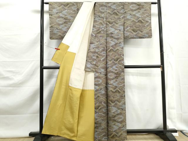 平和屋着物■本場大島紬 7マルキ 重ね雲文 正絹 逸品 DABK3072qa