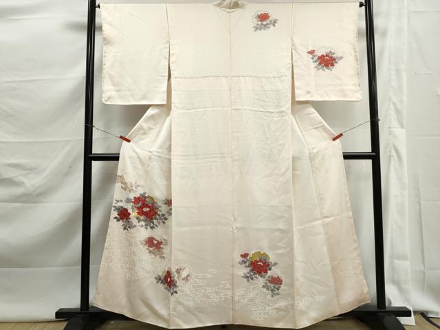 平和屋着物■訪問着 刺繍 雪輪草花文 牡丹 暈し染め 金彩 正絹 逸品 DABK3083qa