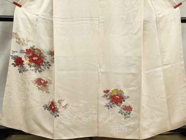 平和屋着物■訪問着 刺繍 雪輪草花文 牡丹 暈し染め 金彩 正絹 逸品 DABK3083qa