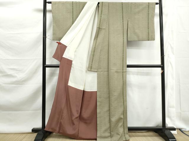 平和屋着物■上質な小紋 抽象間道 正絹 逸品 DABK3088qa