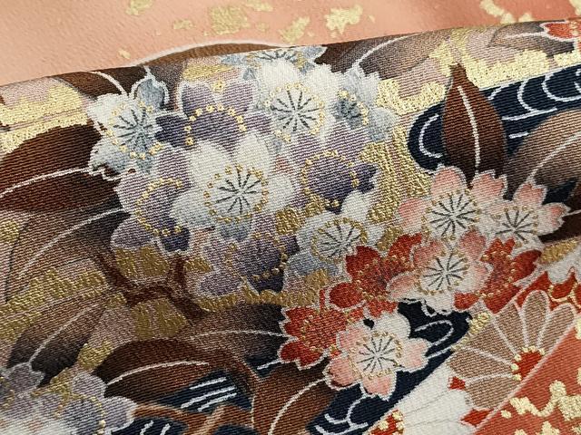 平和屋着物■豪華黒留袖 駒刺繍 飛鶴花文 金彩 正絹 逸品 DABK3095qa