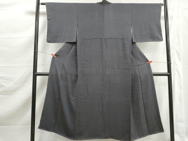 平和屋着物■上質な色無地 亀甲花地紋 黒緑色 正絹 逸品 DABK3100qa