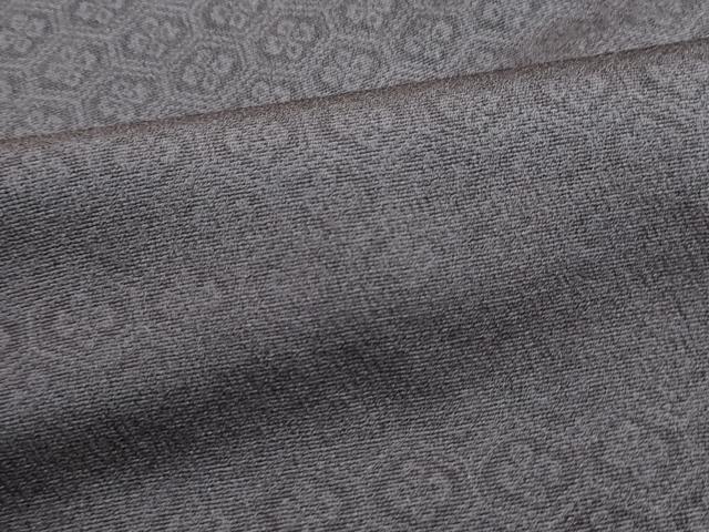 平和屋着物■上質な色無地 亀甲花地紋 黒緑色 正絹 逸品 DABK3100qa