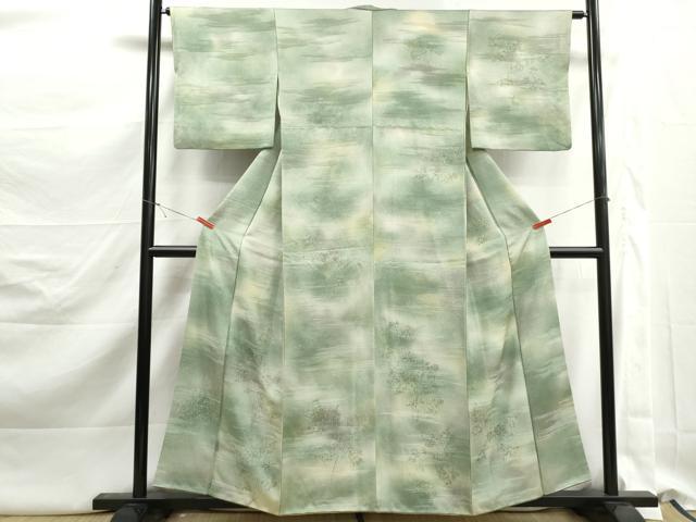 平和屋着物■上質な小紋 霞樹林文 暈し染め 正絹 逸品 DABK3125qa