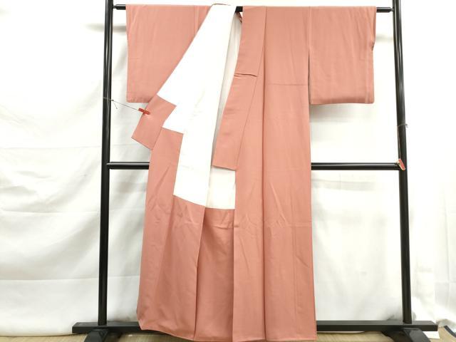 平和屋着物■上質な色無地 曙色 正絹 逸品 DABK3162qa