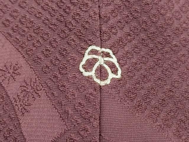 平和屋着物■上質な色無地 鬘帯地紋 蘇芳香色 正絹 逸品 DABK3176qa