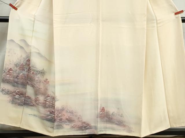 平和屋着物■訪問着 風景樹林文 暈し染め 銀彩 正絹 逸品 DABK3183qa