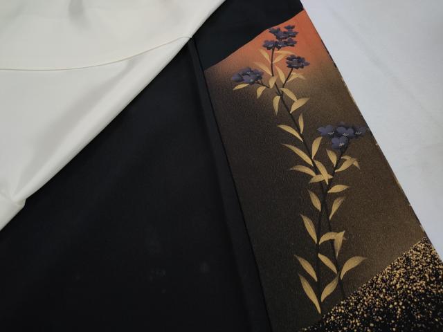 平和屋着物■豪華黒留袖 作家物 風景花文 暈し染め 金彩 正絹 逸品 DABK3185qa