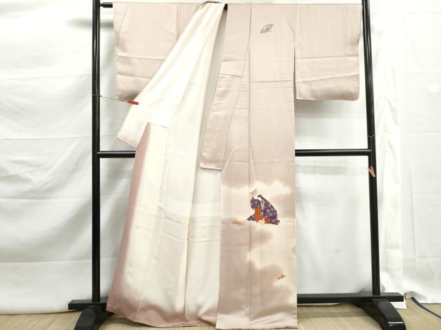 平和屋着物■訪問着 人物文 能 暈し染め 金彩 正絹 逸品 DABK3187qa