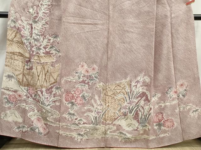 平和屋着物■訪問着 総絞り 風景花文 正絹 逸品 DABK3196qa