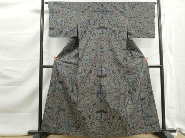 平和屋着物■本場大島紬 7マルキ 楓尽くし 正絹 逸品 DABK3203qa