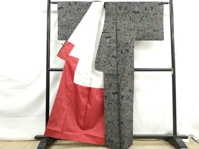 平和屋着物■本場大島紬 7マルキ 楓尽くし 正絹 逸品 DABK3203qa