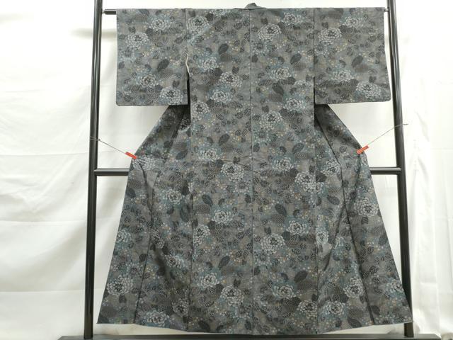 平和屋着物■上質な紬 草花文 正絹 逸品 DABK3210qa