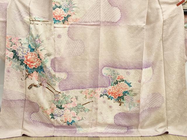 平和屋着物■豪華振袖 駒刺繍 絞り 花車文 牡丹 金彩 正絹 逸品 DABK3218qa