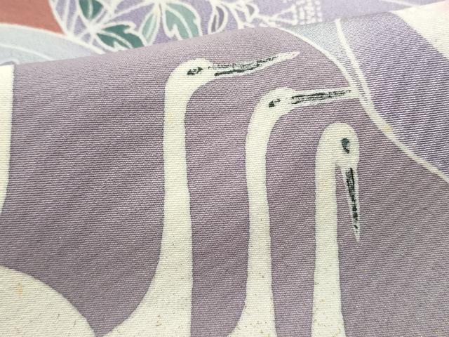 平和屋着物■上質な小紋 道長風景花文 白鷺 暈し染め 金彩 正絹 逸品 DABK3229qa