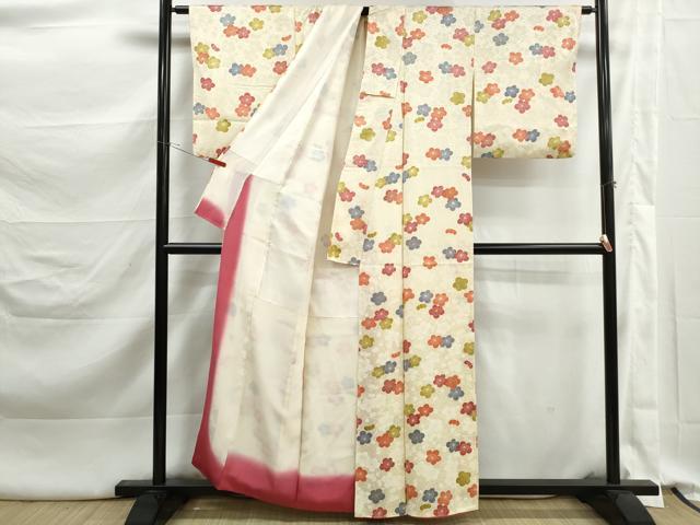 平和屋着物■上質な小紋 舞梅文 金彩 正絹 逸品 DABK3304qa