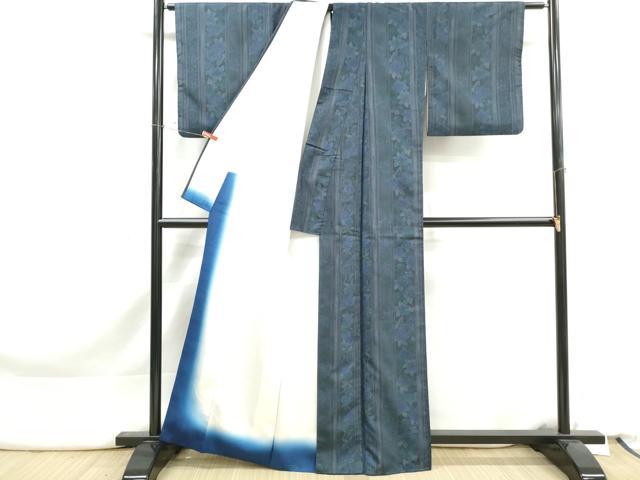 平和屋着物■本場染大島紬 作家物 草花間道 正絹 逸品 DABK3317qa