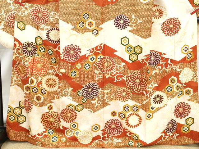 平和屋着物■豪華振袖 駒刺繍 亀甲唐草花文 金彩 正絹 逸品 DABK3327qa