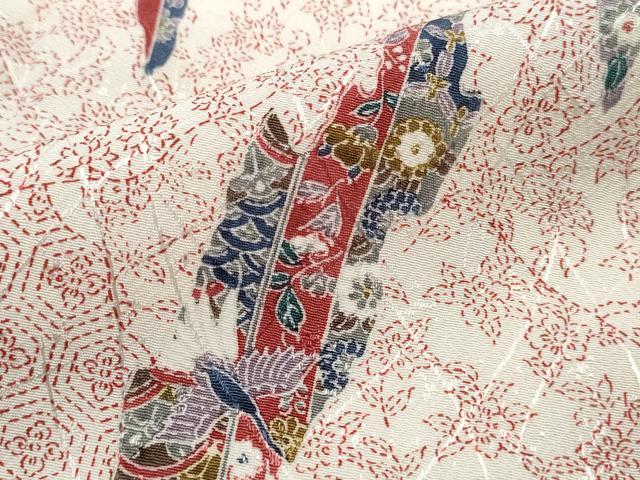 平和屋着物■上質な小紋 切嵌吉祥花鳥文 正絹 逸品 DABK3351qa