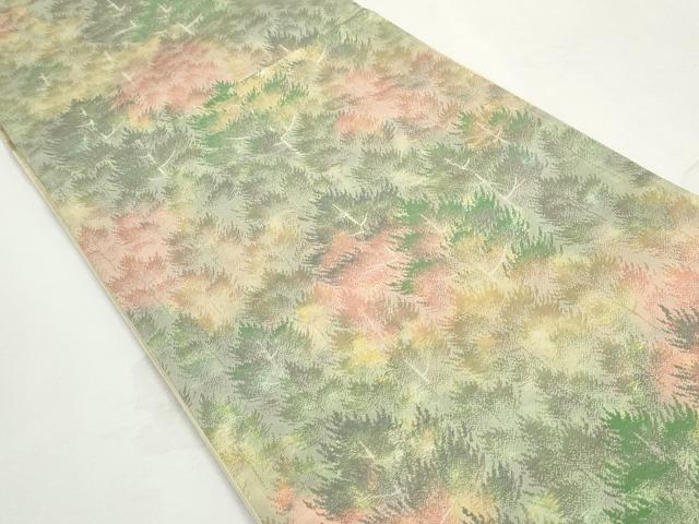 平和屋着物◎六通柄袋帯 霞樹林文 金糸 正絹 逸品 DABK3381qa