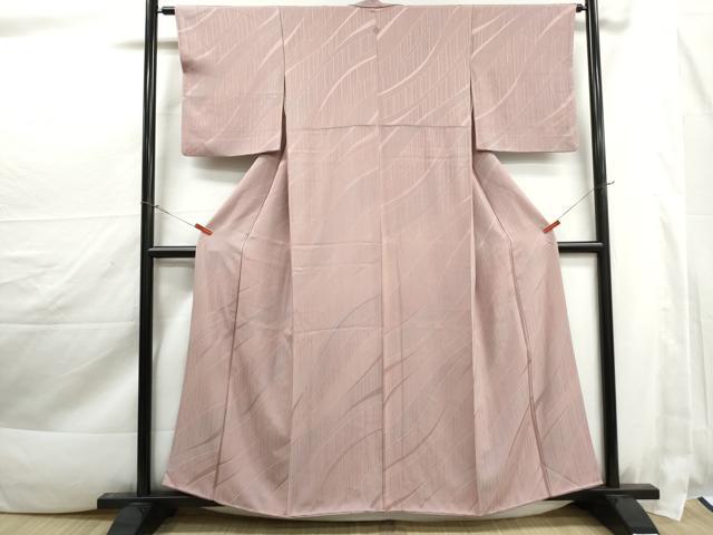 平和屋着物■上質な小紋 よろけ縞地紋 暈し染め 正絹 逸品 DABK3395qa