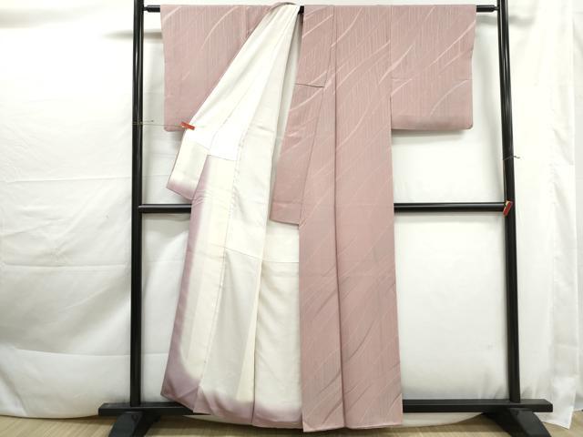平和屋着物■上質な小紋 よろけ縞地紋 暈し染め 正絹 逸品 DABK3395qa