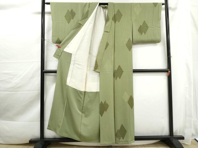 平和屋着物■上質な小紋 重ね菱文 正絹 逸品 DABK3398qa