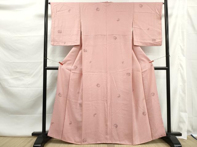平和屋着物■上質な小紋 花丸文 笹松 金彩 正絹 逸品 DABK3432qa