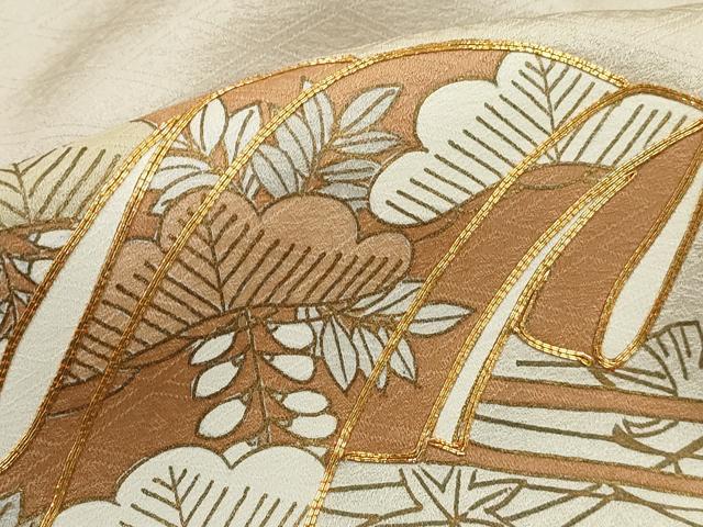 平和屋着物■豪華色留袖 駒刺繍 誰が袖花文 立波 金彩 正絹 逸品 DABK3460qa