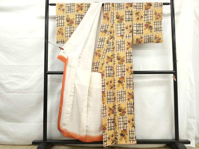 平和屋着物■上質な小紋 総絞り 笹竹花文 やまと誂製 正絹 逸品 DABK3478qa