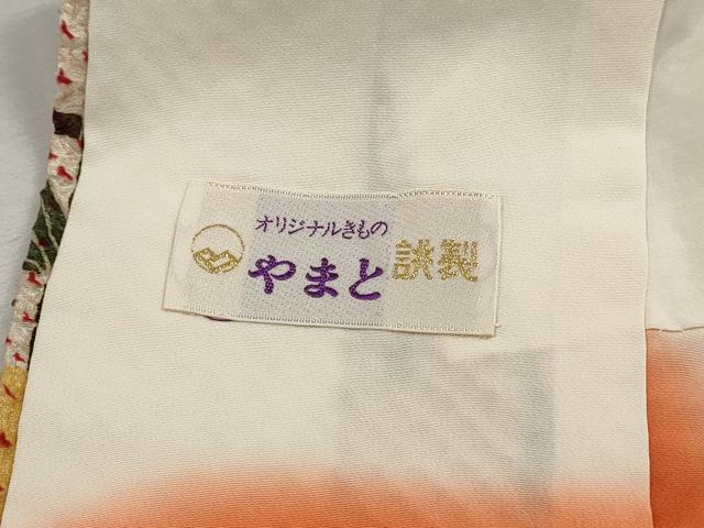 平和屋着物■上質な小紋 総絞り 笹竹花文 やまと誂製 正絹 逸品 DABK3478qa