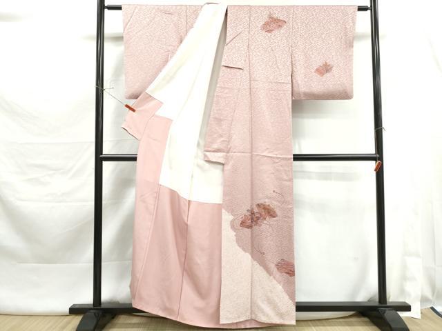 平和屋着物■訪問着 絞り 刺繍 地紙花文 正絹 逸品 DABK3492qa
