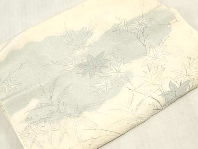 平和屋着物▼羽織・コート 解き反物 羽尺 手描き 草花文 逸品 DABK3736zy