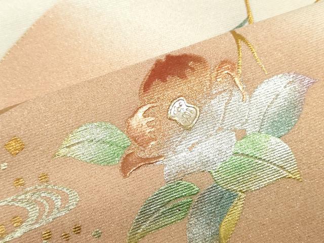 平和屋着物▼西陣 名古屋帯 帯反物 螺鈿 金銀彩 証紙付き 逸品 未使用 DABK3861zy