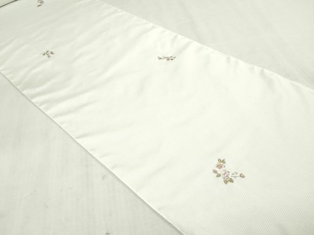 平和屋着物●本場縞大島紬 反物 着尺 総刺繍 舞花文 金糸 堀之内織物謹製 証紙付き 逸品 未使用 DABK3949zy