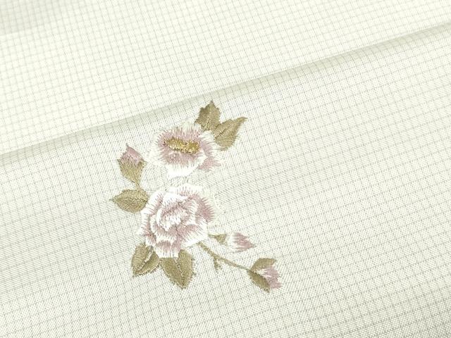 平和屋着物●本場縞大島紬 反物 着尺 総刺繍 舞花文 金糸 堀之内織物謹製 証紙付き 逸品 未使用 DABK3949zy