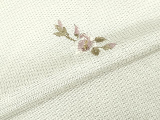 平和屋着物●本場縞大島紬 反物 着尺 総刺繍 舞花文 金糸 堀之内織物謹製 証紙付き 逸品 未使用 DABK3949zy