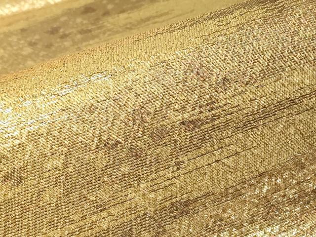 平和屋着物▼六通柄袋帯 霞箔散らし 金糸 正絹 逸品 DABK4005az