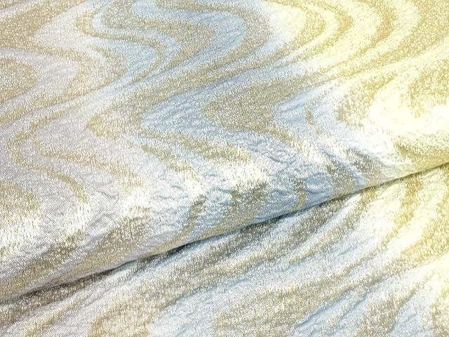 平和屋着物▼全通柄袋帯 流水文 金糸 正絹 逸品 DABK4357az