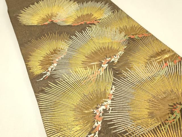 平和屋着物▼両面 六通柄袋帯 織繍遺賓 老松文 金銀糸 正絹 逸品 DABK4487az