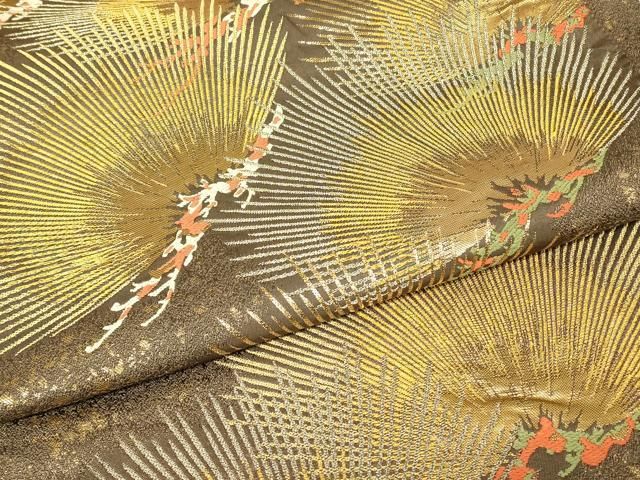 平和屋着物▼両面 六通柄袋帯 織繍遺賓 老松文 金銀糸 正絹 逸品 DABK4487az