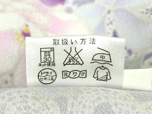 平和屋着物▽小紋 単衣 舞花文 ハート 洗える着物 未使用 DABK4660az