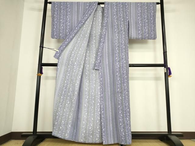 平和屋着物▽小紋 単衣 舞蝶間道 洗える着物 DABK4662az