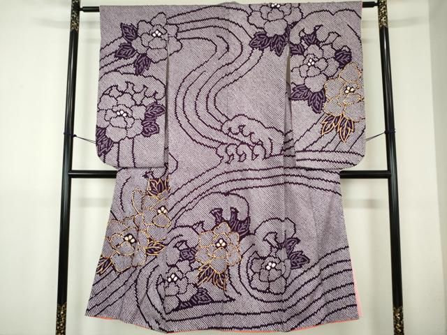 平和屋着物∵女の子 十三参り 子供 祝着 駒刺繍 総絞り 牡丹 金糸 逸品 DABK5201ea