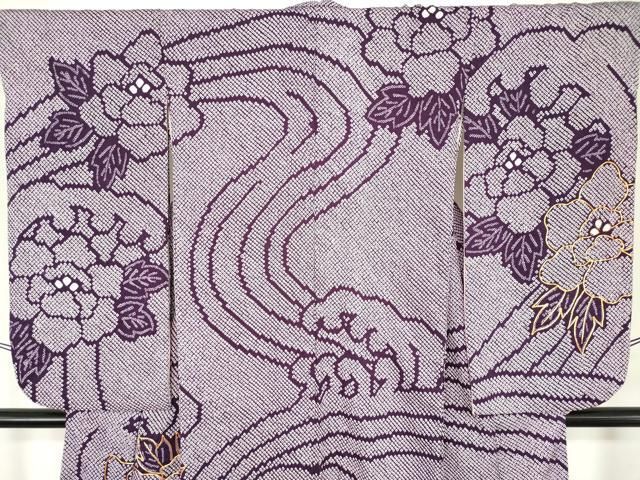 平和屋着物∵女の子 十三参り 子供 祝着 駒刺繍 総絞り 牡丹 金糸 逸品 DABK5201ea
